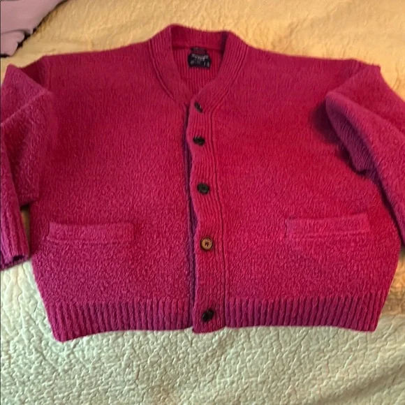 Mens Pink Cardigan Sweater - Picture 1 of 4